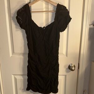 Divided Black Mini Dress